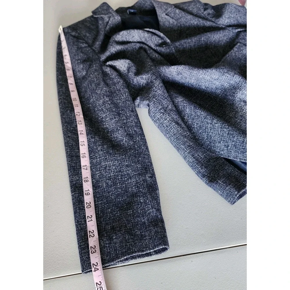 Preston & York 2pc‎ Skirt Suit Set Womens 12 Blue White Business Career Office